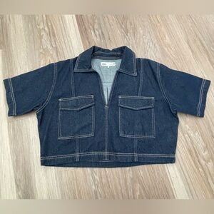 Zara cropped denim top